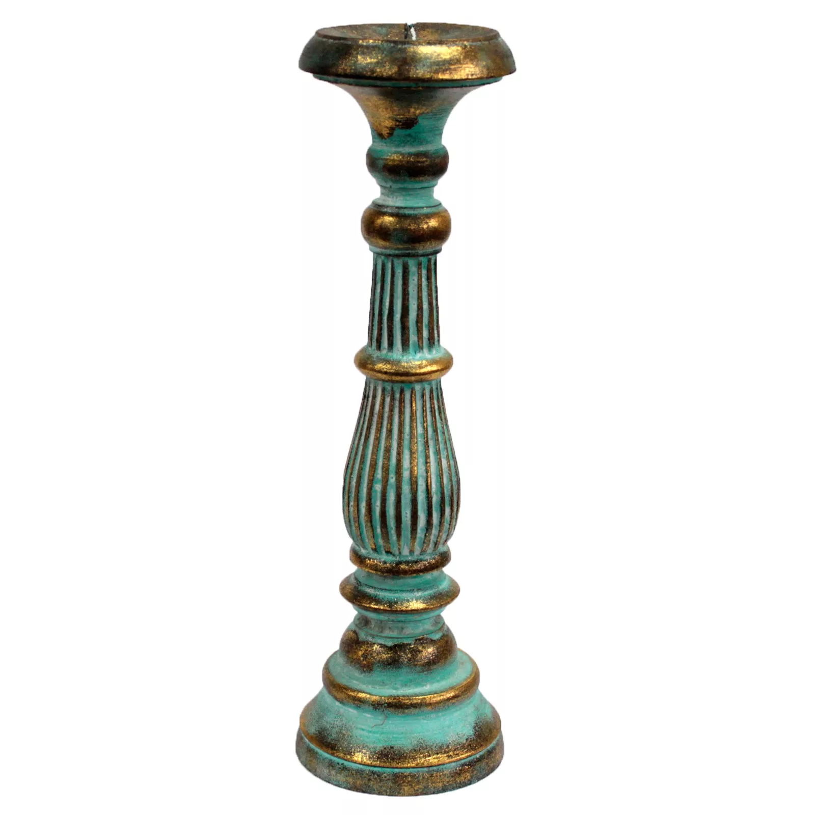 Large Candle Stand – Turquois Gold