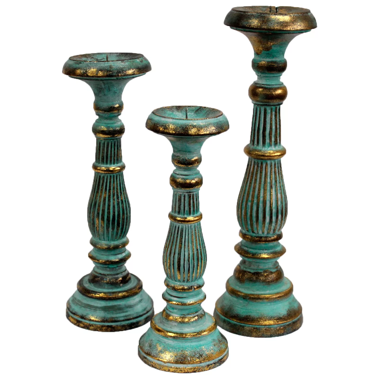 Large Candle Stand – Turquois Gold