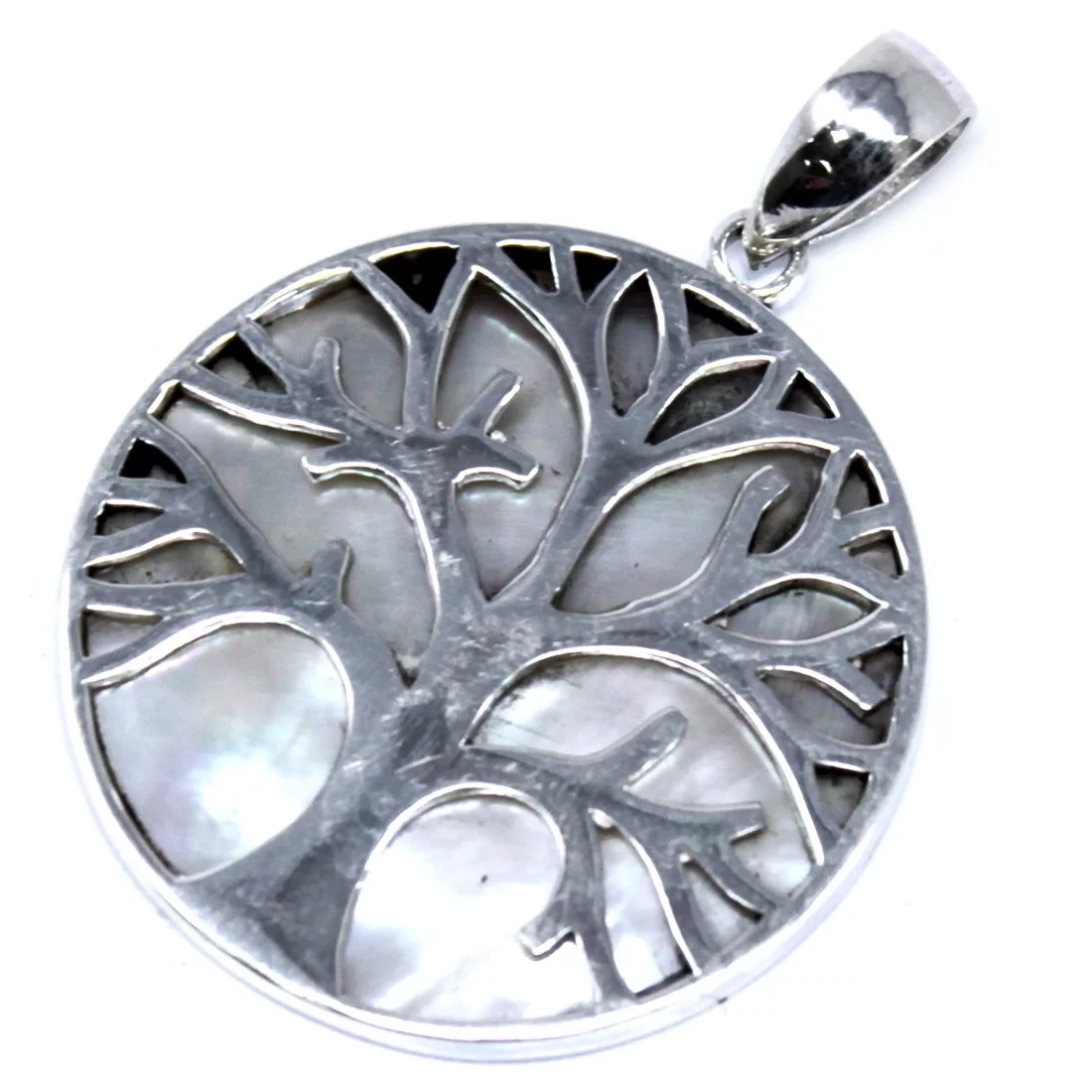 Tree of Life Silver Pendant 30mm – Mother of Pearl