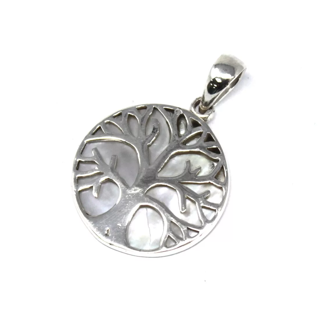 Tree of Life Silver Pendant 22mm – Mother of Pearl
