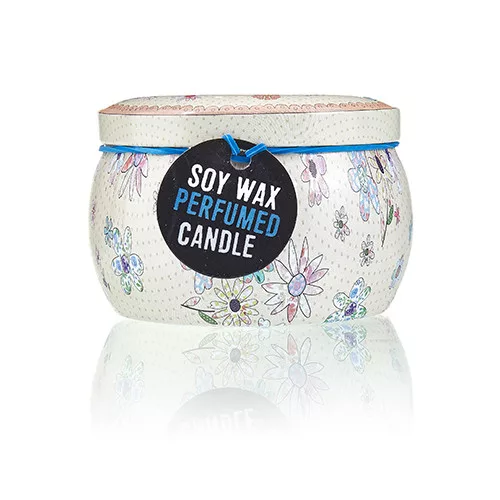 Art Tin Candle – Assorted Design – Friendly Messages – Parma Violet