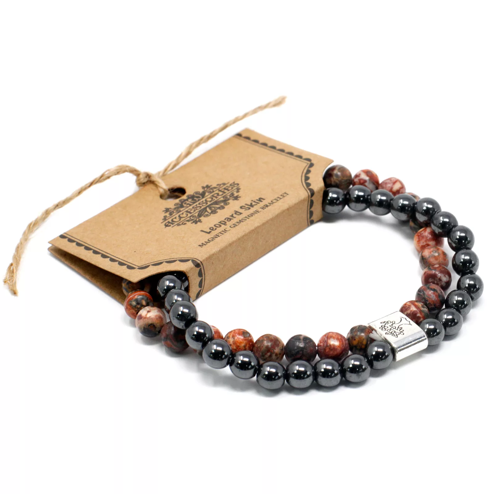 Magnetic Gemstone Bracelet – Leopard Skin