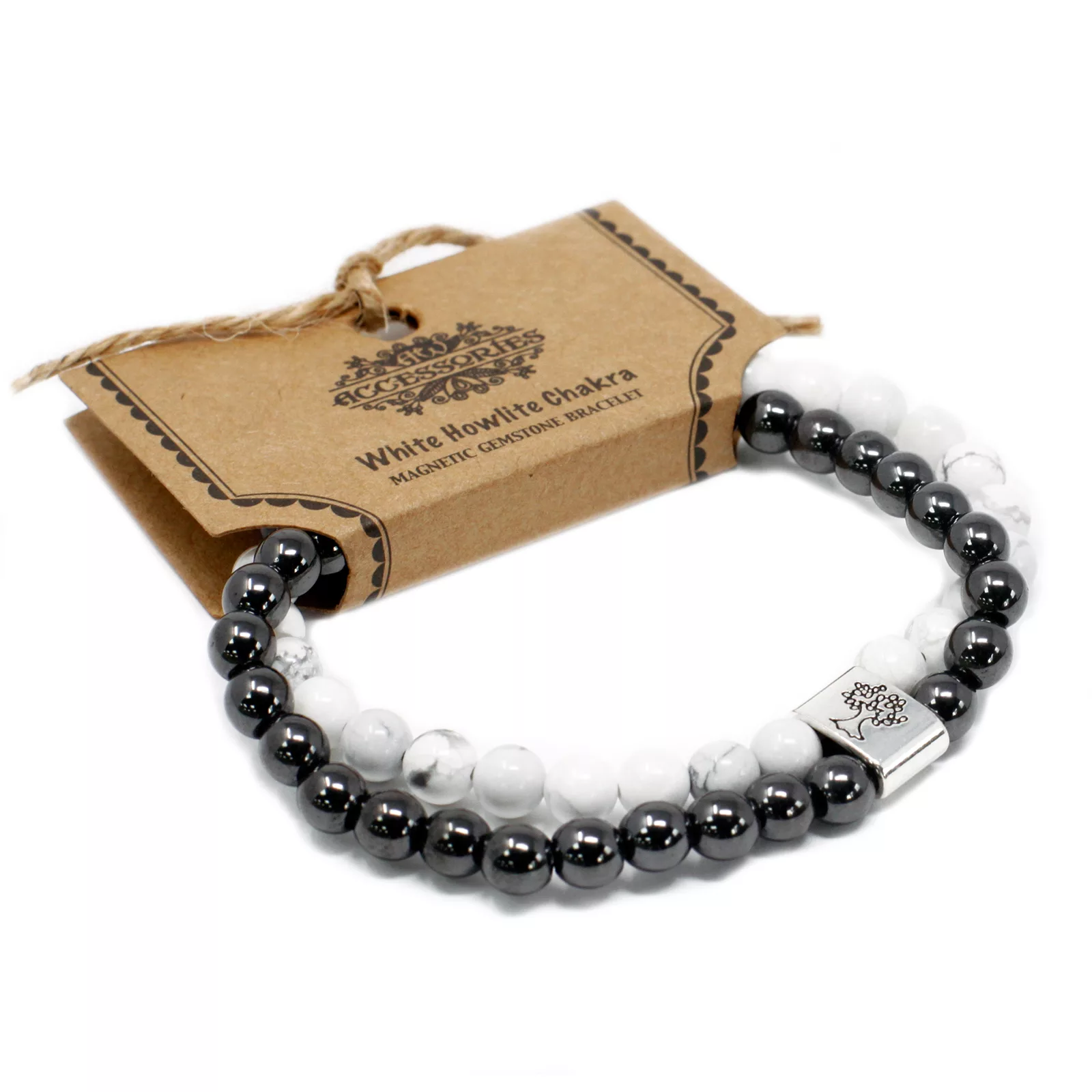 Magnetic Gemstone Bracelet – White Howlite Chakra