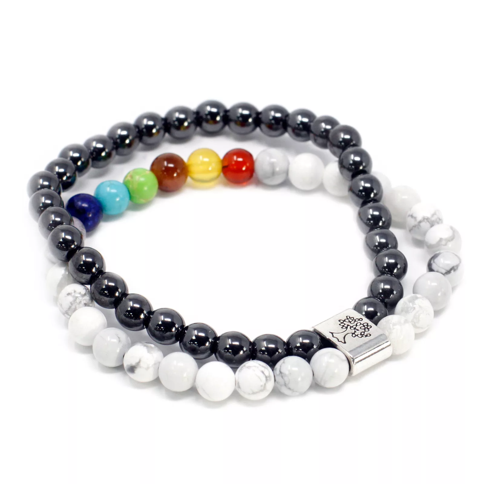 Magnetic Gemstone Bracelet – White Howlite Chakra