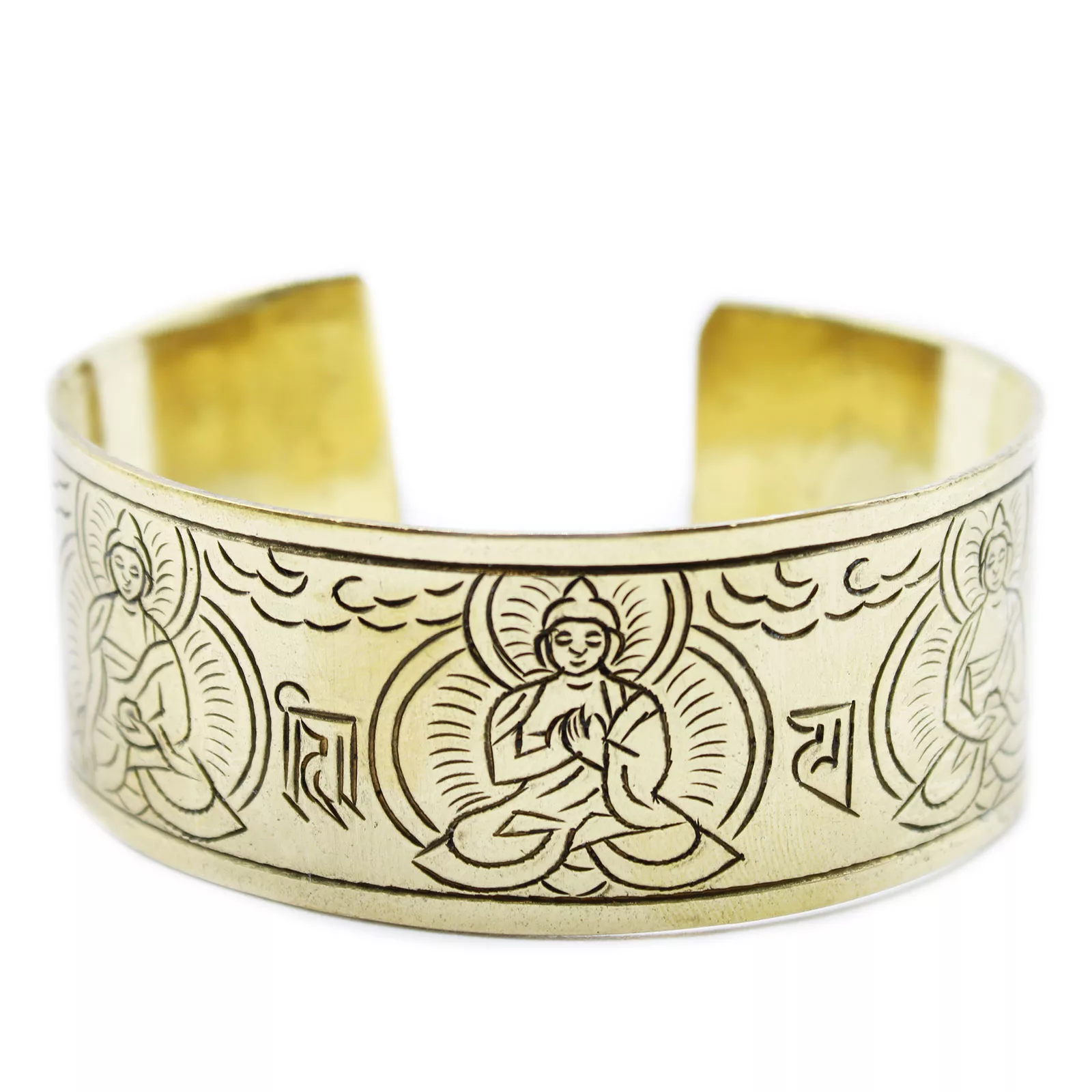 Brass Tibetan Bracelet – Five Buddha