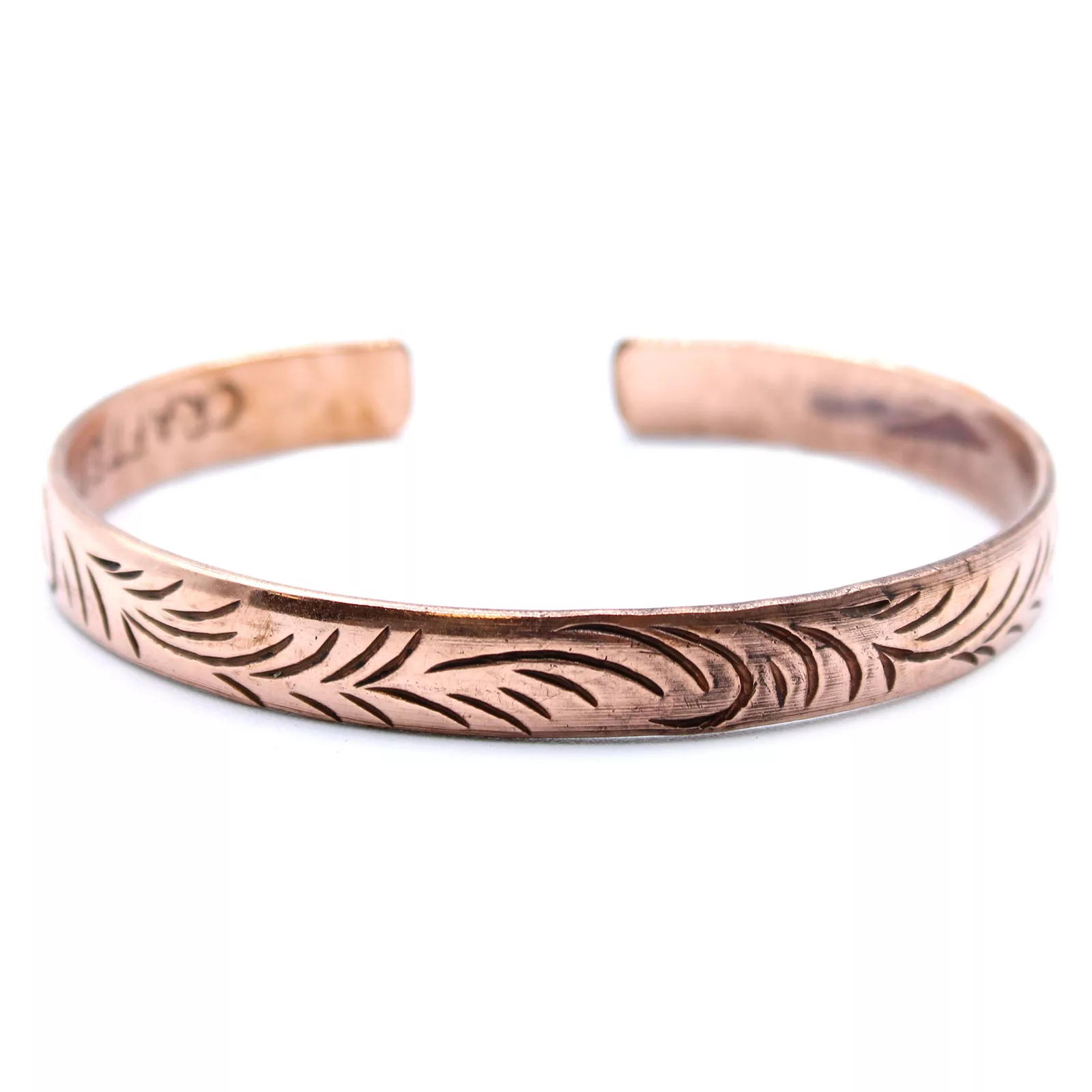 Copper Tibetan Bracelet – Slim Tribal  Swirls