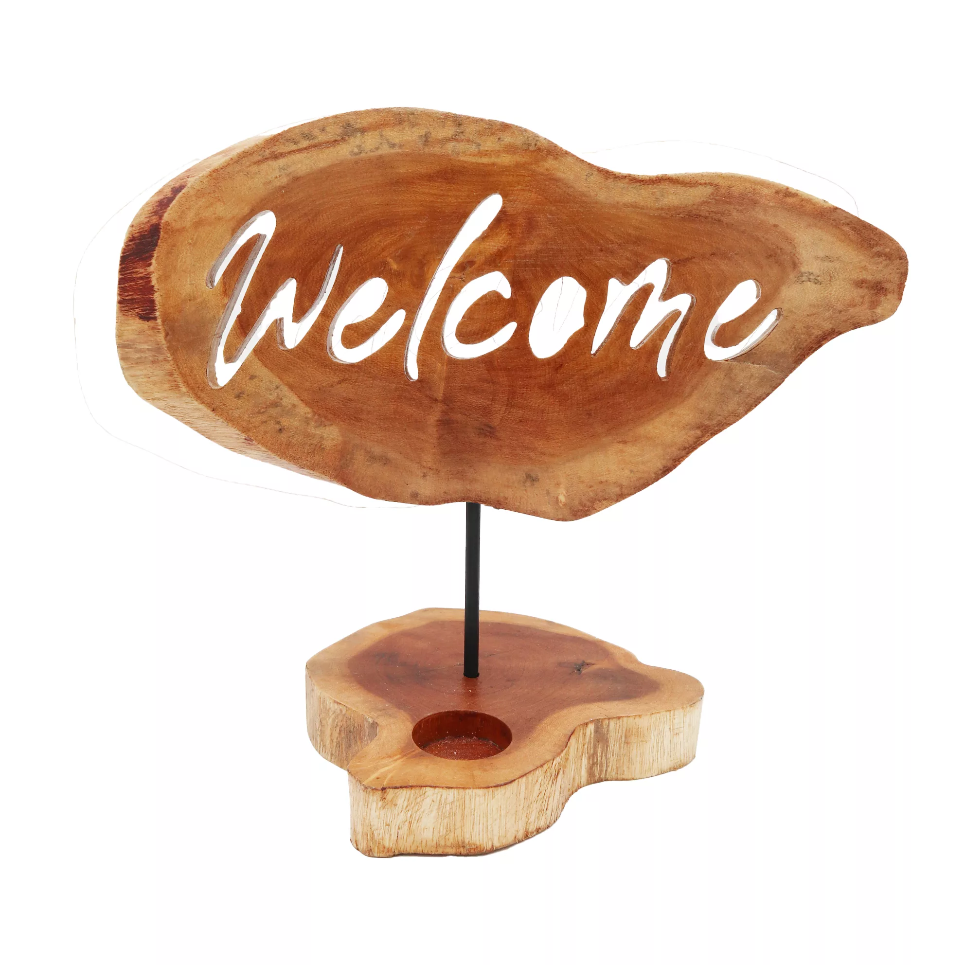 Candle Holder Sign – Welcome