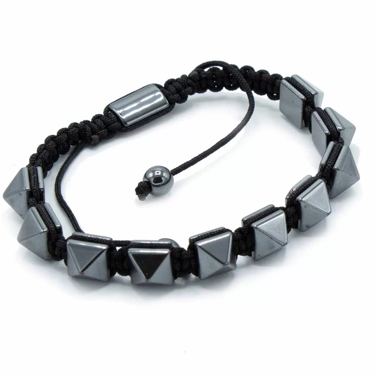 Magnetic Hematite Shamballa Bracelet –  Spiky Pyramids