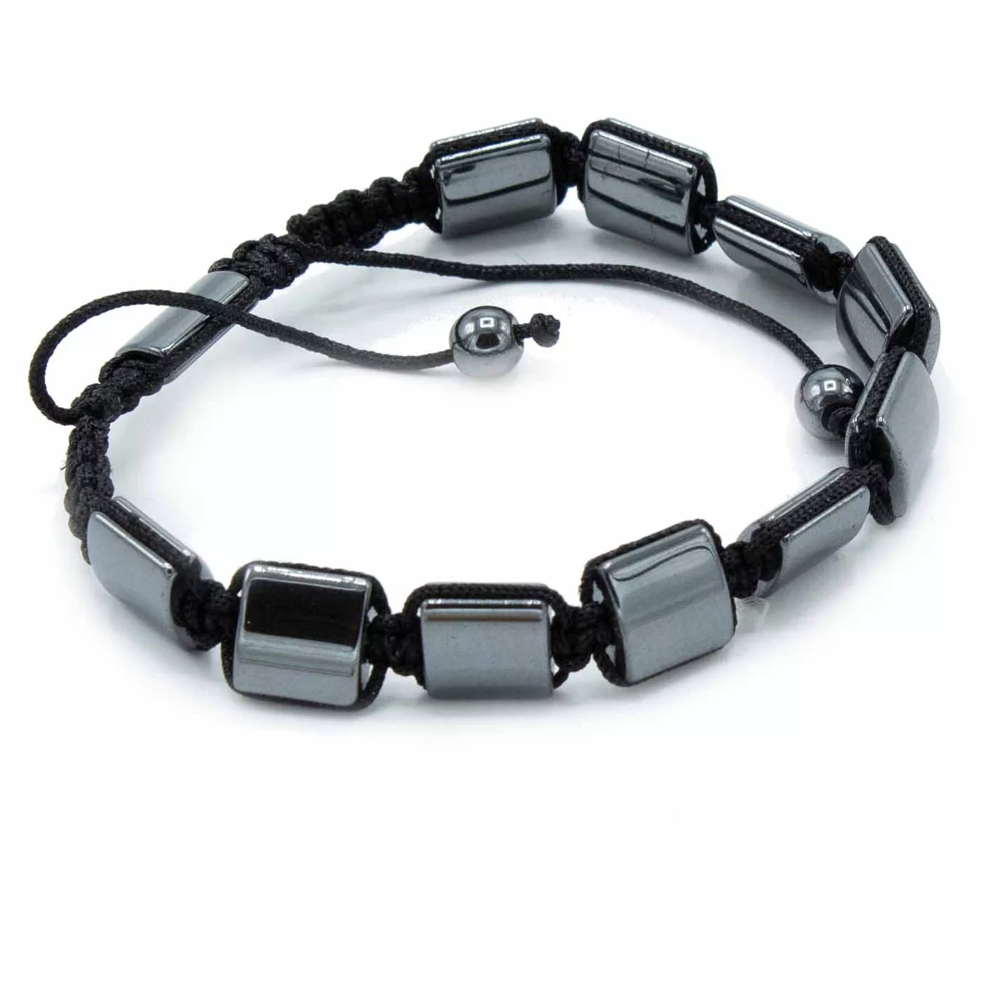 Magnetic Hematite Shamballa Bracelet –  Double Cuboids