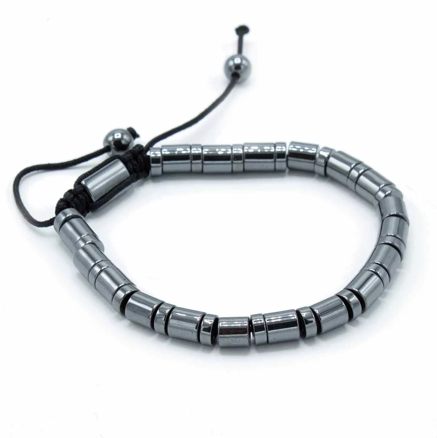 Magnetic Hematite Shamballa Bracelet –  Cylinders & Circles