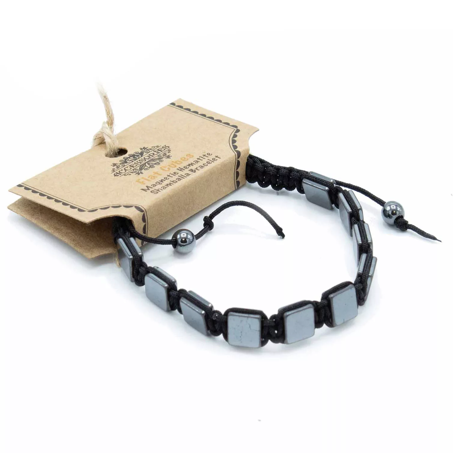 Magnetic Hematite Shamballa Bracelet –  Flat Cubes