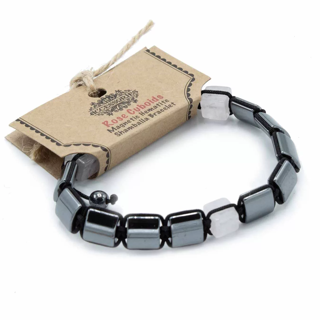 Magnetic Hematite Shamballa Bracelet –  Rose Cuboids