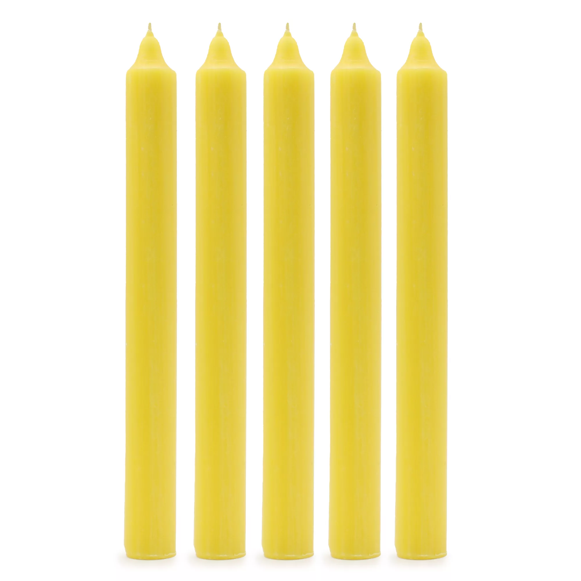 Solid Colour Dinner Candles – Rustic Lemon – Pack of 5