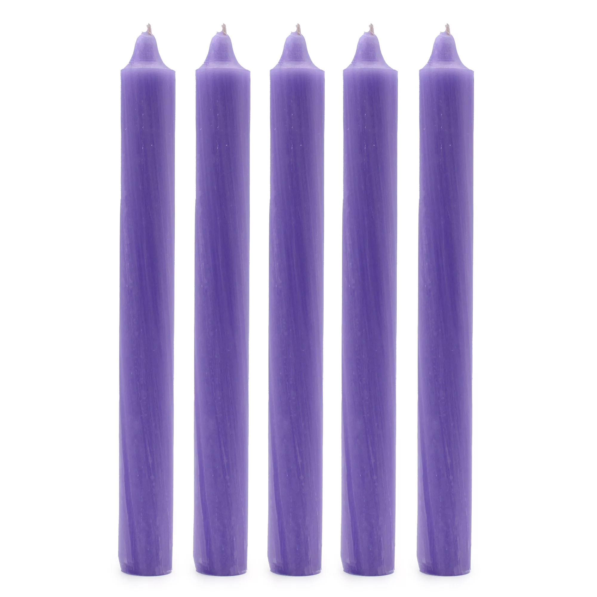 Solid Colour Dinner Candles – Rustic Lilac – Pack of 5