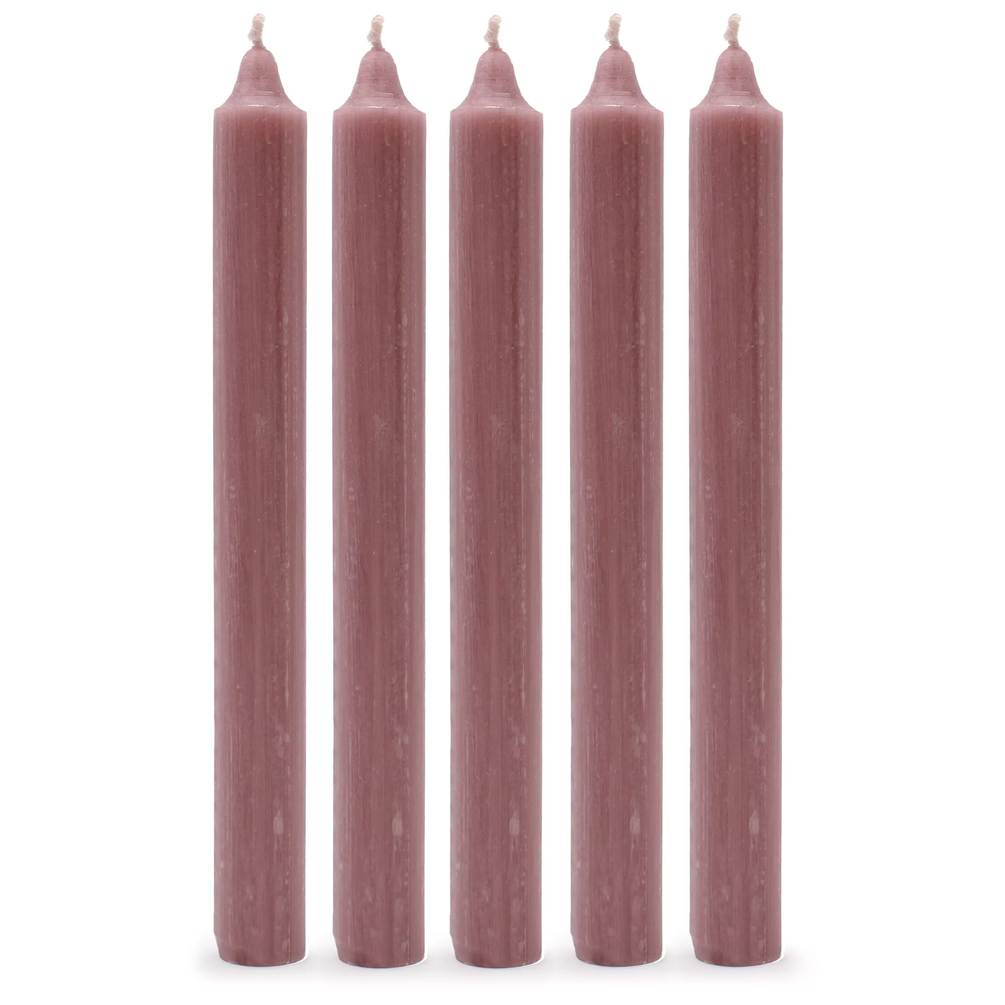 Solid Colour Dinner Candles – Rustic Dusty Pink – Pack of 5