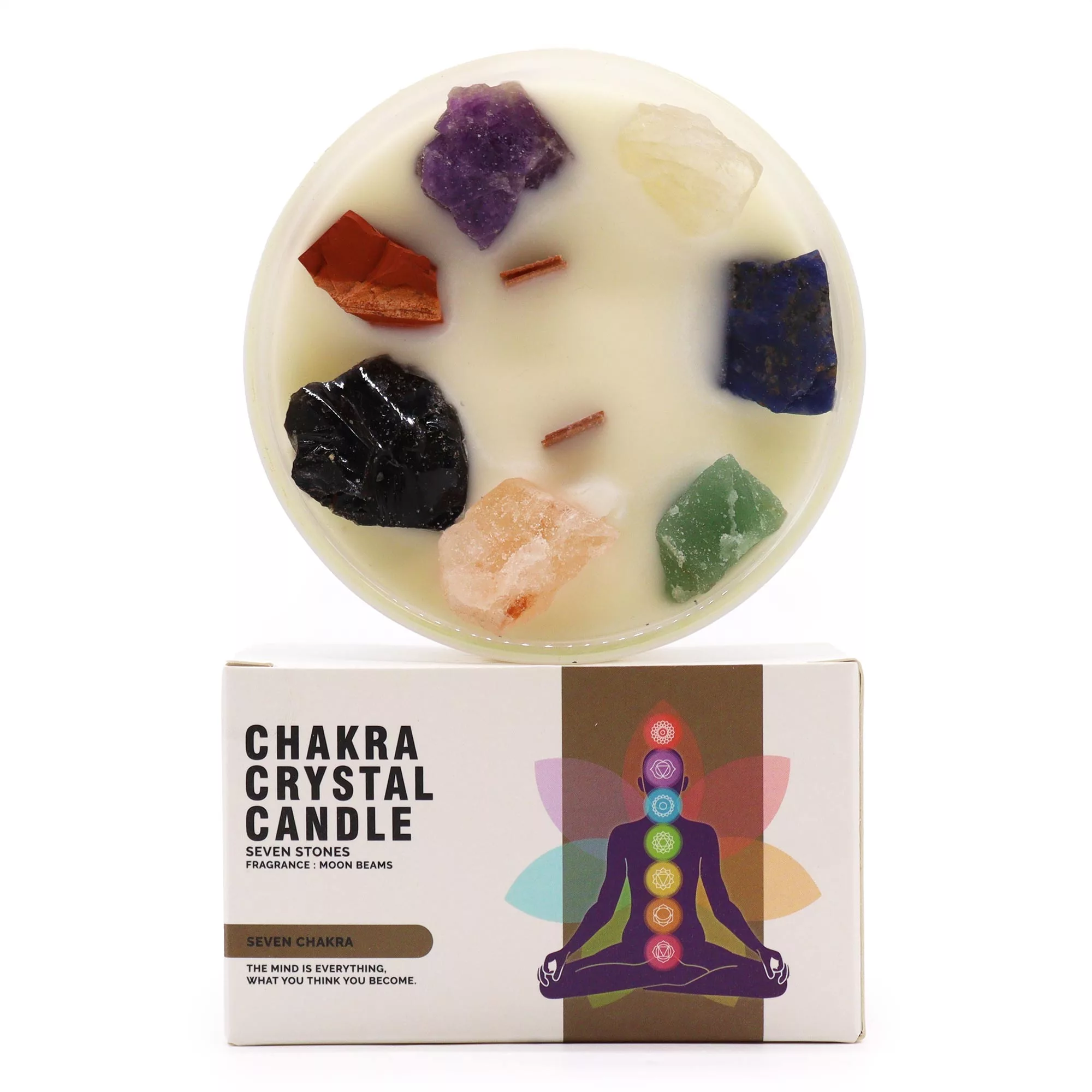 Large Chakra Crystal Candles – Seven Charkra