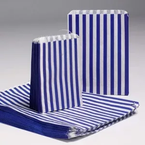 5x7\" Candy Stripe Bags  - BLUE