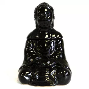 Sitting Buddha Oil Burner - Black