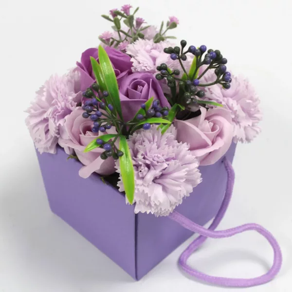 Soap Flower Bouquet - Lavender Rose & Carnation - Image 2