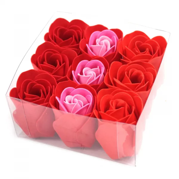 Set of 9 Soap Flowers - Red Roses - Image 2