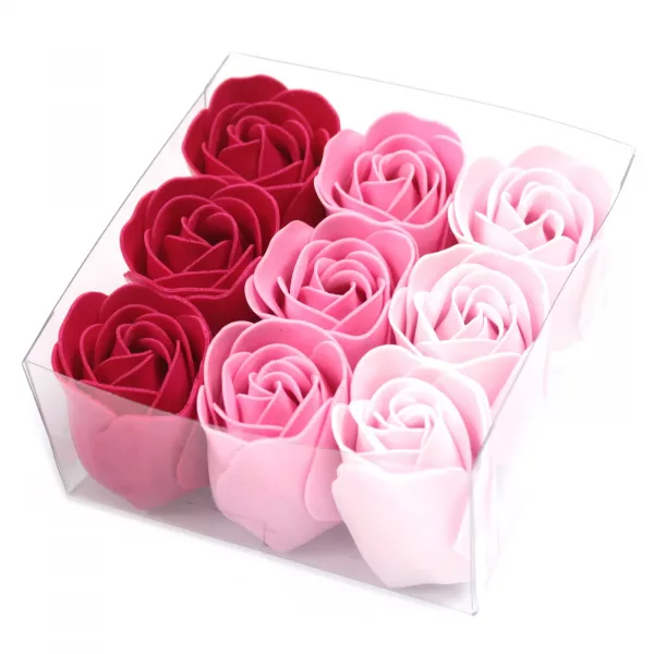 Set of 9 Soap Flowers - Pink  Roses - Image 2