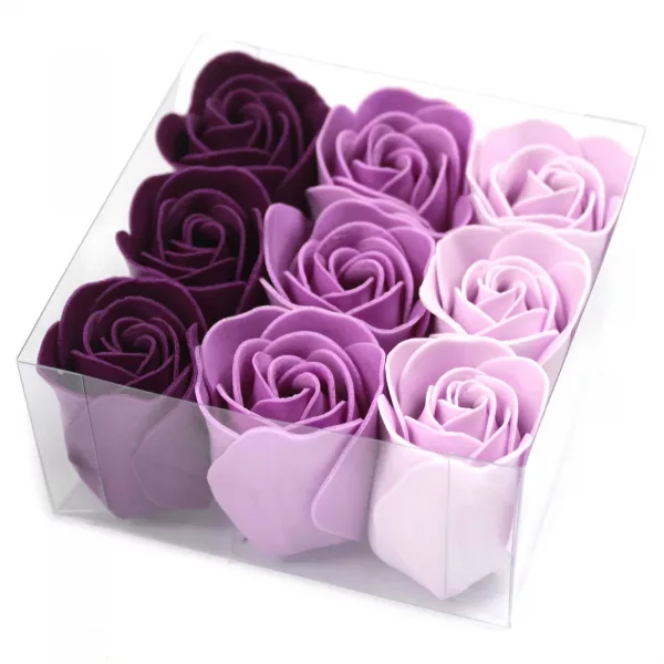 Set of 9 Soap Flower - Lavender Roses - Image 2