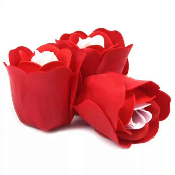 Set of 3 Soap Flower Heart Box - Red Roses - Image 2