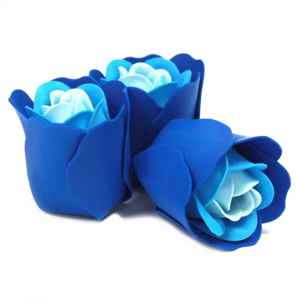 Set of 3 Soap Flower Heart Box - Blue Wedding Roses - Image 2