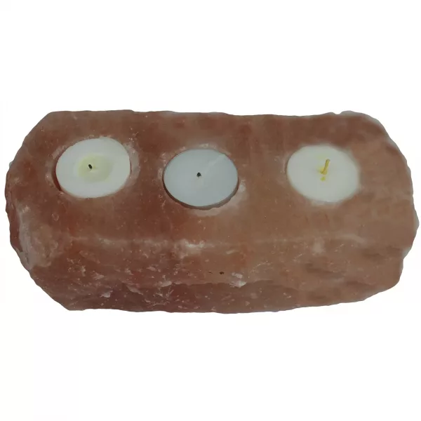 Natural Salt Candle Holder - 3 holes - Image 3