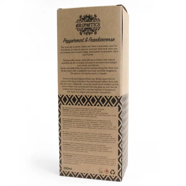 200ml Peppermint & Frankincense Essential Oil Reed Diffuser - Image 4