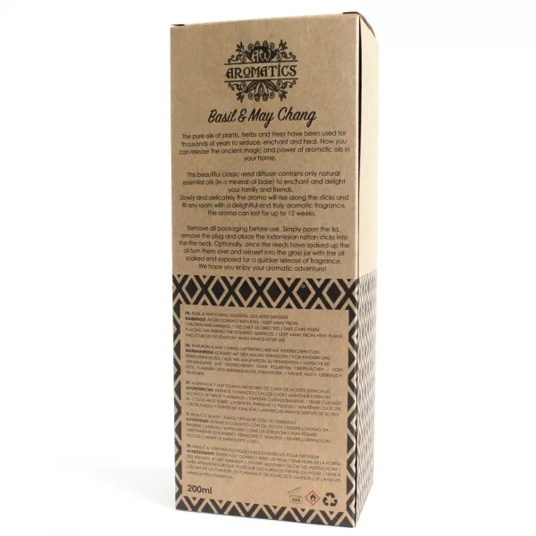 200ml Basil & Maychang Essential Oil Reed Diffuser - Image 4