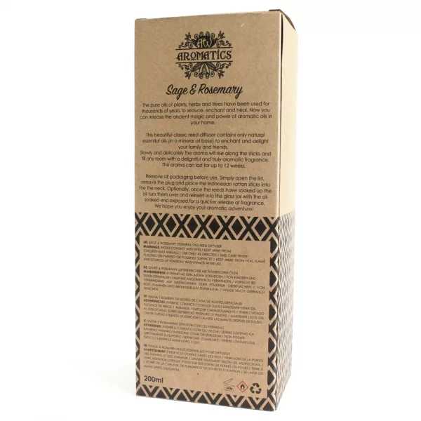 200ml Sage & Rosemary Essential Oil Reed Diffuser - Image 4