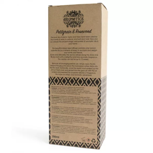 200ml Petitgrain & Rosewood Essential Oil Reed Diffuser - Image 4
