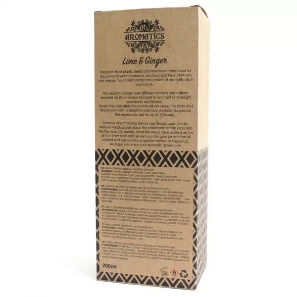 200ml Lime & Ginger Essential Oil Reed Diffuser - Image 4