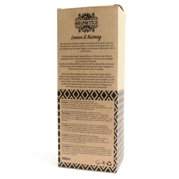 200ml Lemon & Nutmeg Essential Oil Reed Diffuser - Image 4