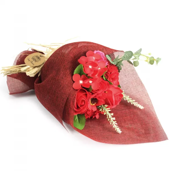 Standing Soap Flower Bouquet - Red - Image 2