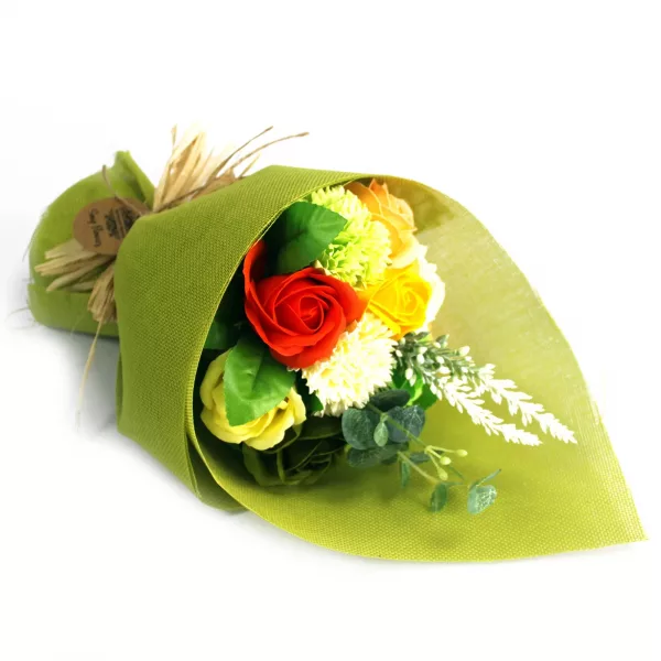 Standing Soap Flower Bouquet - Green Yellow - Image 2