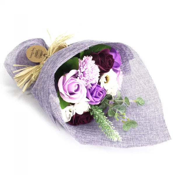 Standing Soap Flower Bouquet - Purple - Image 2
