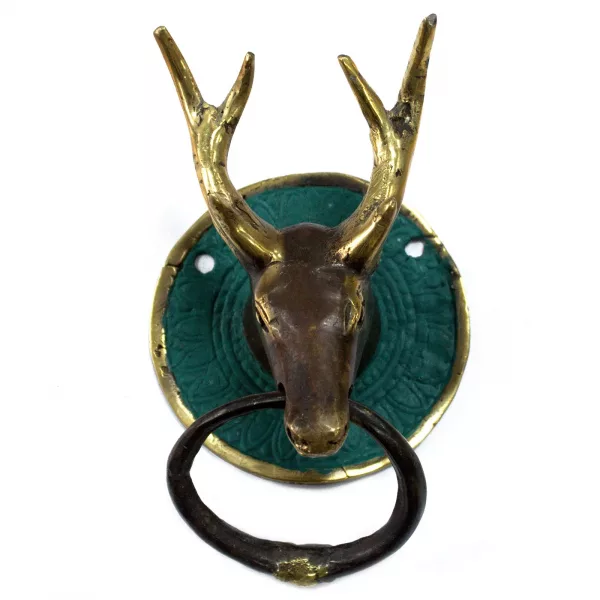 Brass Door Knocker - Stags Head - Image 3