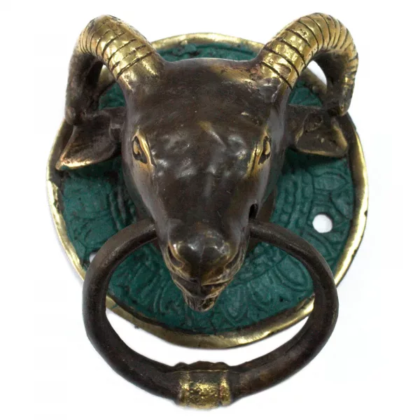 Brass Door Knocker - Rams Head - Image 3