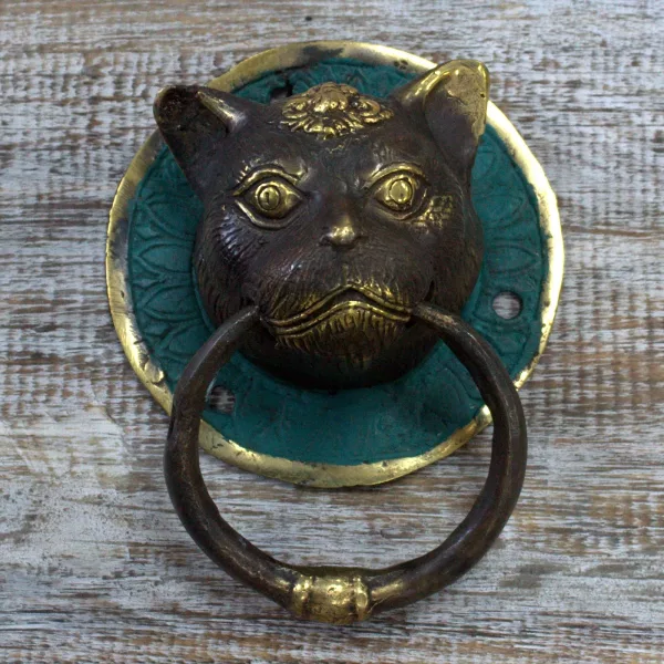 Brass Door Knocker - Cats Head - Image 2