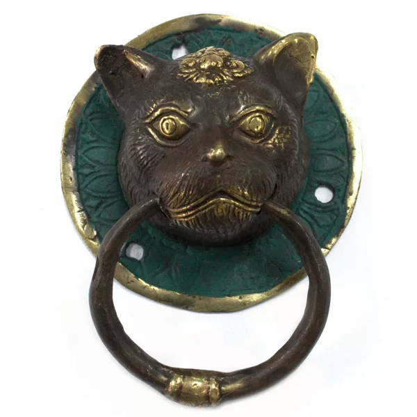 Brass Door Knocker - Cats Head - Image 3