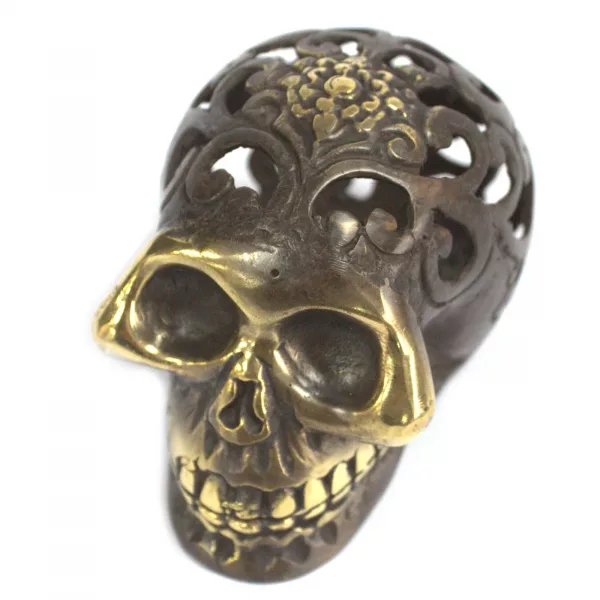 Vintage Brass Skull - Lrg - Image 2