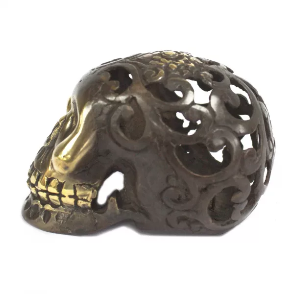 Vintage Brass Skull - Med - Image 2