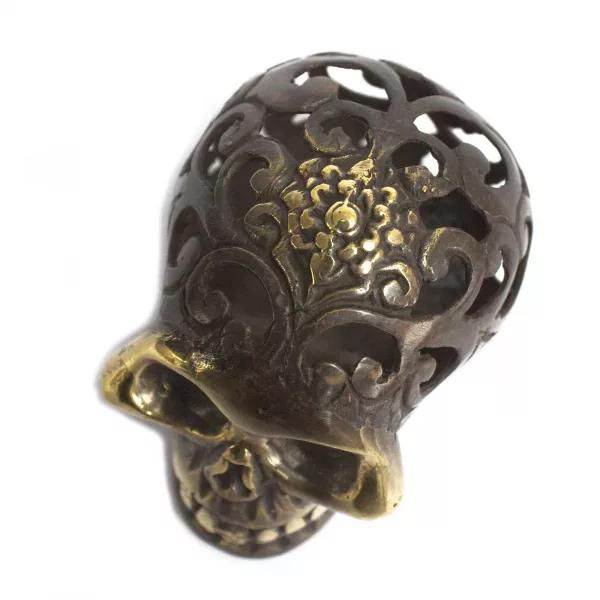 Vintage Brass Skull - Med - Image 3