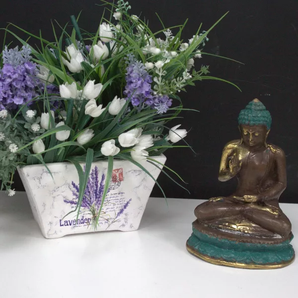 Med Hand Up Sitting Buddha - Image 3