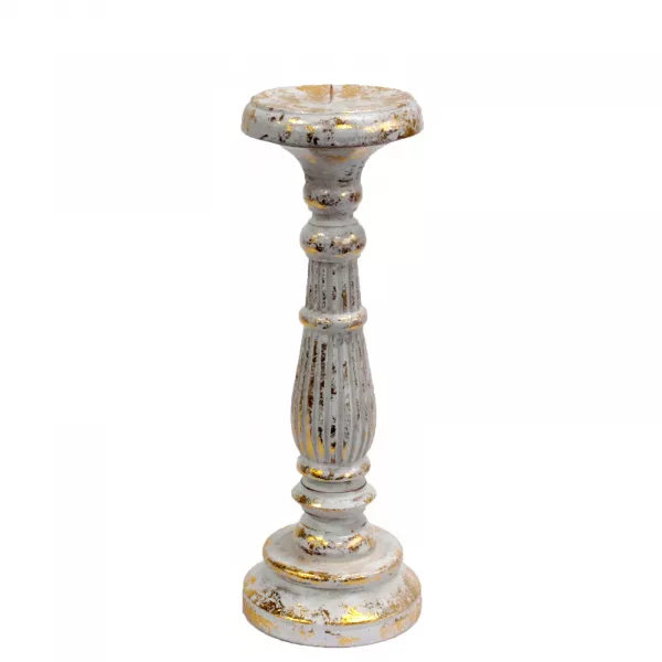 Medium Candle Stand - White Gold