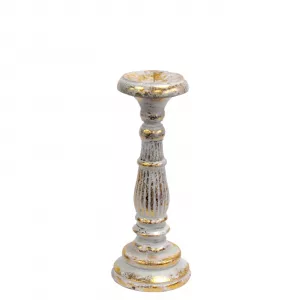 Small Candle Stand - White Gold