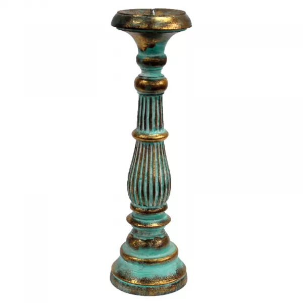 Large Candle Stand - Turquois Gold