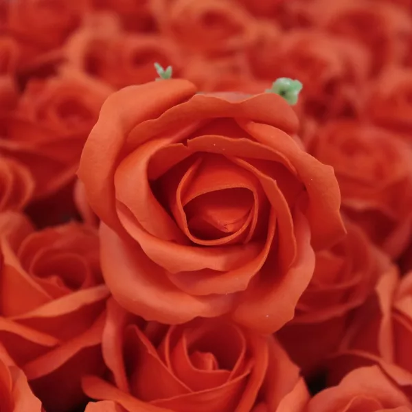 Craft Soap Flowers - Med Rose - Sunset Orange - Image 3